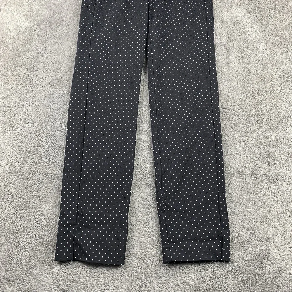 Who What Wear Trouser Womens 4 Black And White Polka Dot Mid‎ Rise